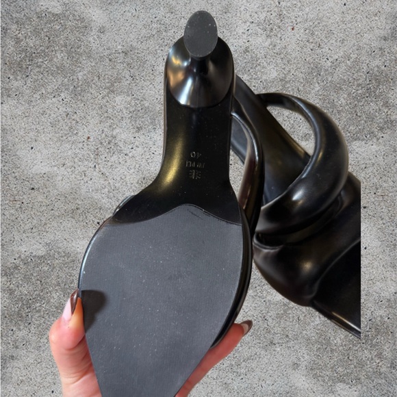 JW Pei Pointed Toe Sculptural Heeled Mules – Black - Picture 3 of 3